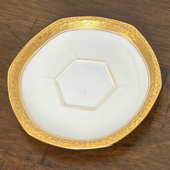 Ovington Bros Co Austria Cup Saucer Demitasse Intricate Gold Encrusted - Picture 12 of 16